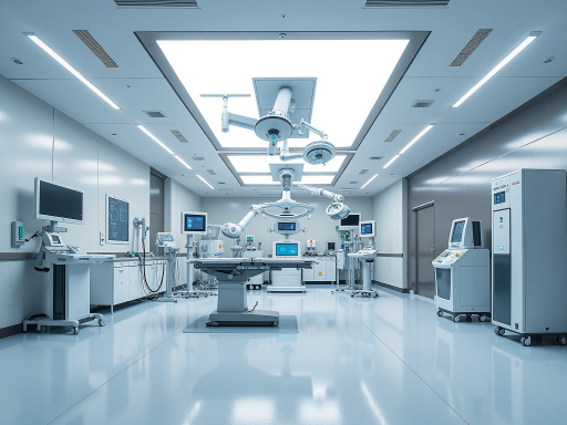 Advanced medical facility with modern equipment and international standard healthcare infrastructure, clean professional environment